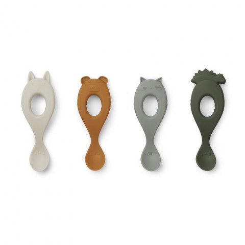 LW13044 - Liva silicone spoon 4-pack - 9317 Hunter green mix - Extra 0 (Copy)